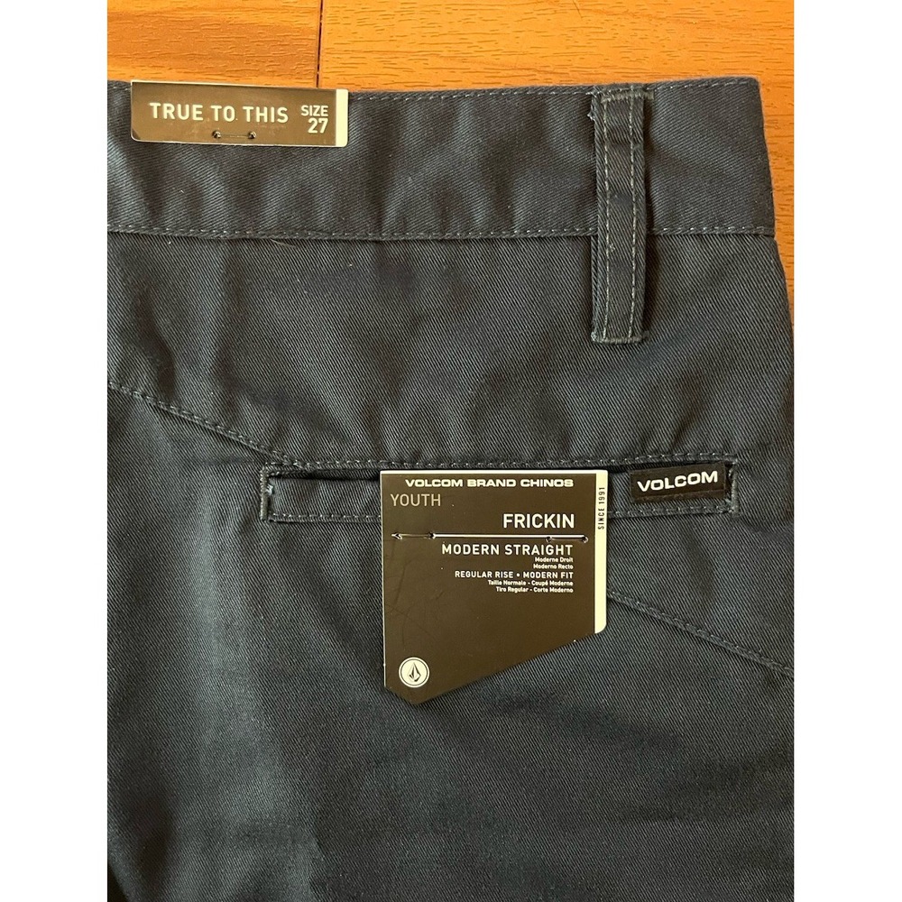 Volcom Shorts Navy Blue Frickin Modern Straight Chino Regular NWT Youth 27 - Picture 12 of 14